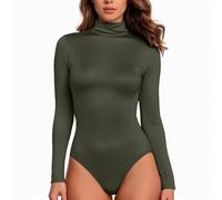 Generisch Sous-vêtement moulant uni pour femme, Vert armée., M
