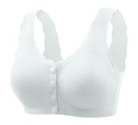 Generisch Sous-vêtement pour femme pour personnes âgées de taille moyenne - Grande taille - Soutien-gorge fin à coque complète avec boutonnière à l'avant, bleu, 4XL