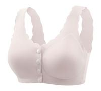 Generisch Sous-vêtement pour femme pour personnes âgées de taille moyenne - Grande taille - Soutien-gorge fin à coque complète avec boutonnière à l'avant, Violet clair, 4XL