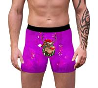 Generisch Sous-vêtement pour homme de longueur moyenne durable avec impression de dessin animé pour une liberté de mouvement optimale, moments de fête élégants, lilas, 3XL