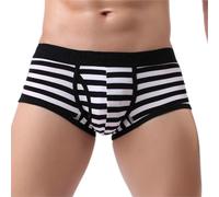 Generisch Sous-vêtement rayé pour homme avec poche incurvée spéciale pour un confort optimal et une fraîcheur époustouflante à chaque instant, Noir , M