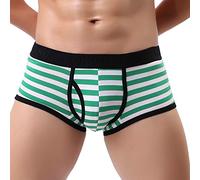 Generisch Sous-vêtement rayé pour homme avec poche incurvée spéciale pour un confort optimal et une fraîcheur époustouflante à chaque instant, vert, XL