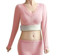 Generisch Sous-vêtement thermique sans coutures pour femme en velours allemand comme haut chaud avec rembourrage de poitrine intégré pour un confort optimal, Rose, XXL