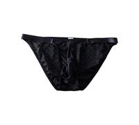 Generisch Sous-vêtements classiques d'été avec ourlet en dentelle, culottes respirantes et tendance au design confortable, Noir , XL