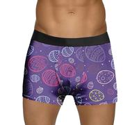 Generisch Sous-vêtements festifs pour homme Easter Egg Bunny avec coupe étroite pour un confort léger, lilas, S