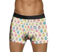 Generisch Sous-vêtements festifs pour homme Easter Egg Bunny avec coupe étroite pour un confort léger, beige, S