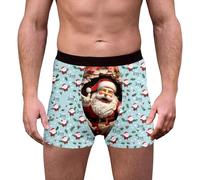 Generisch Sous-vêtements imprimés de qualité supérieure pour homme - Matériau respirant avec design festif pour un ajustement parfait au quotidien, bleu ciel, L