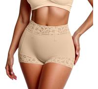 Generisch Sous-vêtements moulants taille haute pour femme - Short de compression sans couture avec modelage des cuisses, beige, L