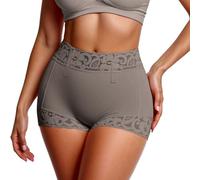 Generisch Sous-vêtements moulants taille haute pour femmes Short de compression sans couture avec modélisation des cuisses (marron, S)
