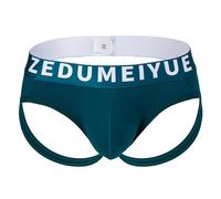 Generisch Sous-vêtements pour homme - Tanga élastique avec taille basse et double string avec dos ouvert pour lequel la taille n'a pas besoin d'être retirée, Vert foncé., M
