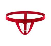 Generisch Sous-vêtements sexy pour homme - Taille basse - Haute élasticité - En silicone - Doux et confortable - String - Anneau pénien - Short élastique, rouge, M