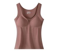 Generisch Sous-vêtements thermiques, débardeurs, couche de base doublée, chemises thermiques d'hiver pour temps froid, longs maillots de corps thermiques, café, XL