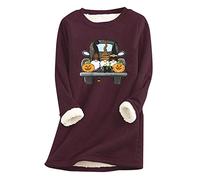 Generisch Sous-vêtements thermiques pour femme - Sweat en polaire épais pour femme - En polaire d'hiver ample - Haut chaud - Cache-cou, Bordeaux, M