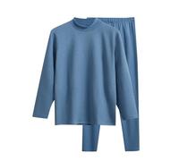 Generisch Sous-vêtements thermiques pour homme - Sous-vêtements fonctionnels chauds - Coupe ajustée - Ensemble pyjama chaud et doux - Respirant - Sous-vêtements thermiques, bleu, 4XL