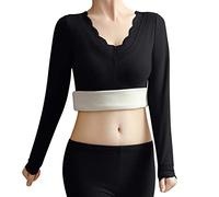 Generisch Sous-vêtements thermiques sans coutures pour femme en velours allemand comme haut chaud avec rembourrage de poitrine intégré pour un confort optimal, Noir , XL