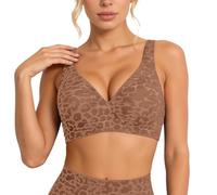 Generisch Soutien-gorge à armatures confortable non doublé avec motif en dentelle pour un ajustement sans couture, doublure intérieure douce et maintien respirant, kaki, XL