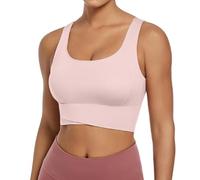 Generisch Soutien-gorge confortable pour femme - Soutien-gorge de sport sans anneaux en acier - Froncé - Gilet de beauté de yoga - Rembourrage de poitrine fixe intégré - Soutien-gorge de sport de