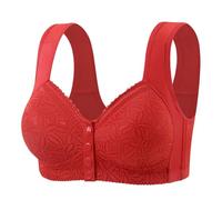 Generisch Soutien-gorge confortable sans armatures pour femme avec soutien latéral dos brillant pour une forme naturelle et discrétion, rouge, 44