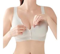 Generisch Soutien-gorge de sport pour femme confortable sans armatures soutien gorge femme sans couture gelée grande taille sous-vêtements fermeture avant style gilet pour l'ensemble, Blanc., XXL