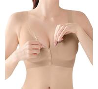 Generisch Soutien-gorge de sport pour femme confortable sans armatures soutien gorge femme sans couture gelée grande taille sous-vêtements fermeture avant style gilet pour l'ensemble, kaki, XXL