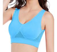 Generisch Soutien-gorge de sport pour femme pour yoga fitness avec effet push-up design dos creux pour un soutien optimal pendant l'entraînement, bleu ciel, 3XL