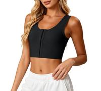 Generisch Soutien-gorge de yoga avec couverture complète, fermeture avant, zone de poitrine pour les activités sportives, design confortable avec fermeture arrière, Noir , 3XL