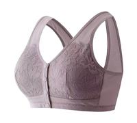 Generisch Soutien-gorge en dentelle confortable sans armatures avec boutonnière à l'avant pour une forme optimale et un confort optimal pour les pneus moyens pour femme, lilas, 40