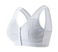 Generisch Soutien-gorge en dentelle confortable sans armatures avec boutonnière à l'avant pour une forme optimale et un confort optimal pour les pneus moyens pour femme, gris, 40