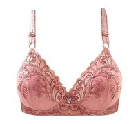 Generisch Soutien-Gorge Femme avec Motif Floral Magnifiquement Brodé Push Up Couple Soutien Poitrine Soutien Gorge Confortable Soutien Gorge Mince Mode Petit Brassière Femme, Rose clair, 38