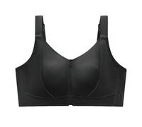 Generisch Soutien-gorge femme confortable avec fermeture éclair sur le devant pour la vie quotidienne, activités de loisirs relaxantes à la maison, soutien sans couture, tissu doux et extensible, Noir