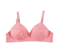 Generisch Soutien-gorge fin pour femme sans anneau en acier pour une forme naturelle - Effet push-up confortable avec doux, rouge, 95C