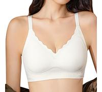 Generisch Soutien-gorge Jelly Lift sans coutures pour femme, bonnets fixes, soutien-gorge push-up, soutien-gorge à armatures fines pour femme, Blanc., XXL