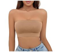 Generisch Soutien-gorge pour femme, pas en grande taille, tombe de la poitrine de la fille, avec une ligne sur les épaules, haut enveloppant, sous-vêtement de soutien, kaki, M