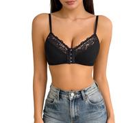 Generisch Soutien-gorge push-up pour femme avec bonnets en V profond et bonnets en dentelle - Support sous la poitrine préformé avec armatures et décolleté profond | Soutien-gorge sculptant au