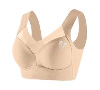 Generisch Soutien-gorge push-up sans armatures pour femme avec couverture complète - Soutien-gorge confortable sans armatures avec col en V profond - Coupe sans coutures pour les seins - Plusieurs