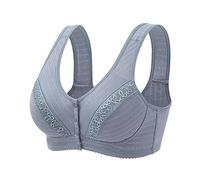Generisch Soutien-gorge sans anneau en acier pour femme - Fermé à l'avant - Dos en T - Grande taille - Sans coutures - Sans doublure - Pour une grande poitrine, gris, 40