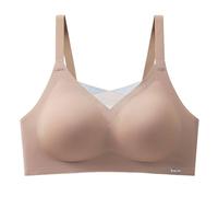 Generisch Soutien-gorge sans armatures rembourré pour femme sans armatures avec rembourrage, brassière bustier sans couture, respirant et doux, café, XL