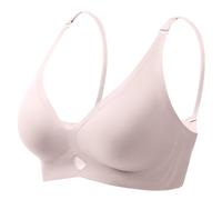 Generisch Soutien-gorge sans armatures rembourré pour femme sans armatures avec rembourrage, brassière bustier sans couture, respirant et doux, Rose, M