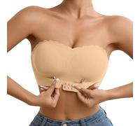 Generisch Soutien-gorge sans bretelles avec fermeture à l'avant pour plus de confort au quotidien lors des activités de loisirs. Design polyvalent pour toutes les saisons., Or rose, M