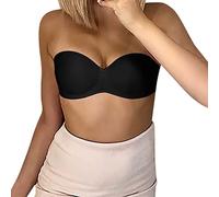 Generisch Soutien-gorge sans bretelles sans armatures Soutien-gorge bandeau sans coutures avec bustier réglable invisible antidérapant Bralette confortable Soutien-gorge sous-fil pour femme Robe de