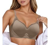 Generisch Soutien-gorge sans coutures pour femme avec soutien doux, push-up, non rembourré, bralette confortable pour petite poitrine, lifting, lissage latéral, suspension, café, XL