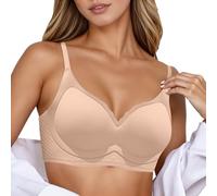 Generisch Soutien-gorge sans coutures pour femme avec soutien doux, push-up, non rembourré, bralette confortable pour petite poitrine, lifting, lissage latéral, suspension, Rose, XXL