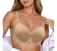Generisch Soutien-gorge sans coutures pour femme avec soutien doux, push-up, non rembourré, bralette confortable pour petite poitrine, lifting, lissage latéral, suspension, kaki, L