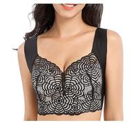 Generisch Soutien-gorge sans coutures pour femme, coupe épaisse, grande taille, avec armatures, en soie glacée, pour dormir, s'entraîner et faire du yoga, Noir , XXL