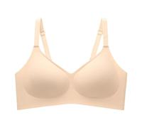 Generisch Soutien-gorge sous-poitrine confortable sans coutures avec couverture complète pour femme Soutien-gorge sans fil avec maintien doux Taille normale Bustier Femme Ensemble, beige, M
