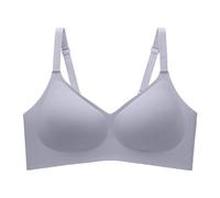 Generisch Soutien-gorge sous-poitrine confortable sans coutures avec couverture complète pour femme Soutien-gorge sans fil avec maintien doux Taille normale Bustier Femme Ensemble, bleu, L