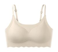 Generisch Soutien-gorge ultra fin en soie pour femme - Confortable - Beauté - Dos - Yoga - Gym - Course - Soutien-gorge d'entraînement avec coussinets amovibles - Léger, b, M
