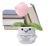Generisch Soutien inspirant au crochet, soutien inspirant des plantes au crochet, poupée tricotée positive, légère, idéale pour les hommes et les femmes
