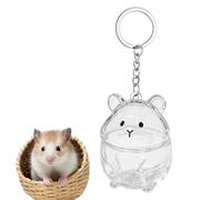 Generisch Souvenirs de poils d'animaux domestiques, récipient transparent en forme de hamster, porte-clés en forme de poils de chiot - Pour sac à main, sac à dos, voyage, voiture, maison, bagages