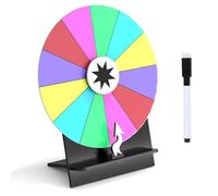 Generisch Spin The Wheel Game, table de tournage Fortune de 30,5 cm, roulette à effacer à sec, base de support réglable, tableau de prix à 12 emplacements, pour collecteurs de fonds, spectacles